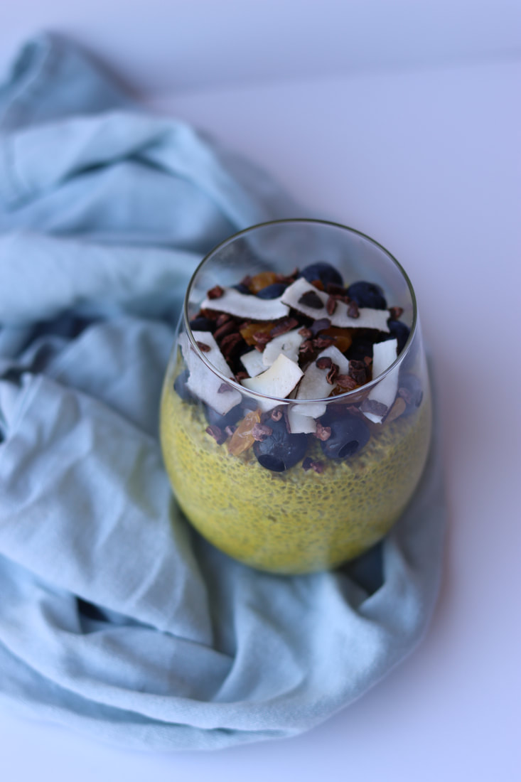 Chia seed pudding made in the corporate healthy dessert class