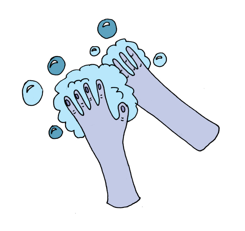 wash your hand illustration by Lila Volkas N.C.