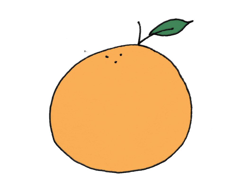 orange food illustration by Lila Volkas N.C.
