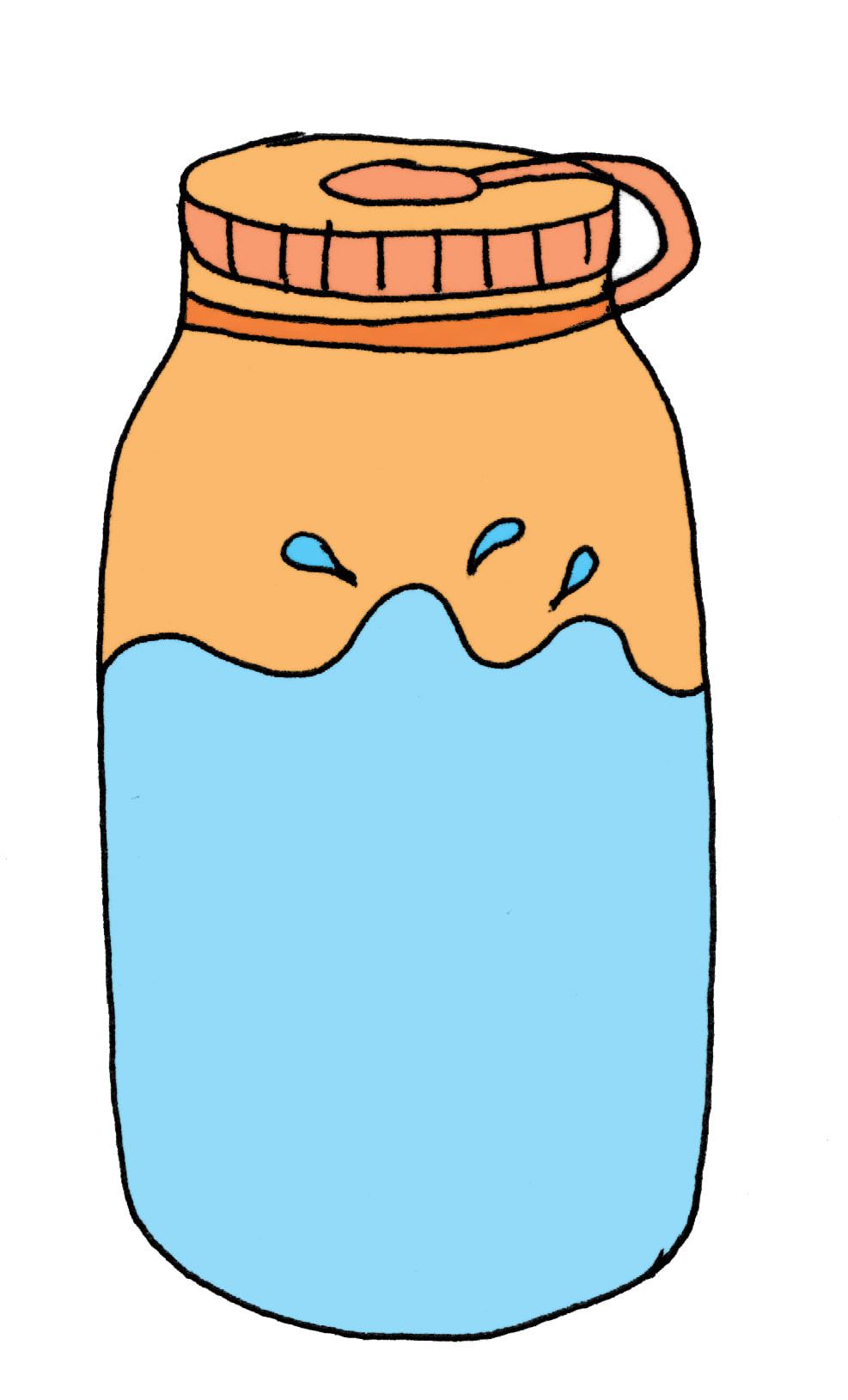 water bottle food illustration by Lila Volkas N.C.